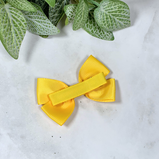 Yellow Small Bow Hair Clip