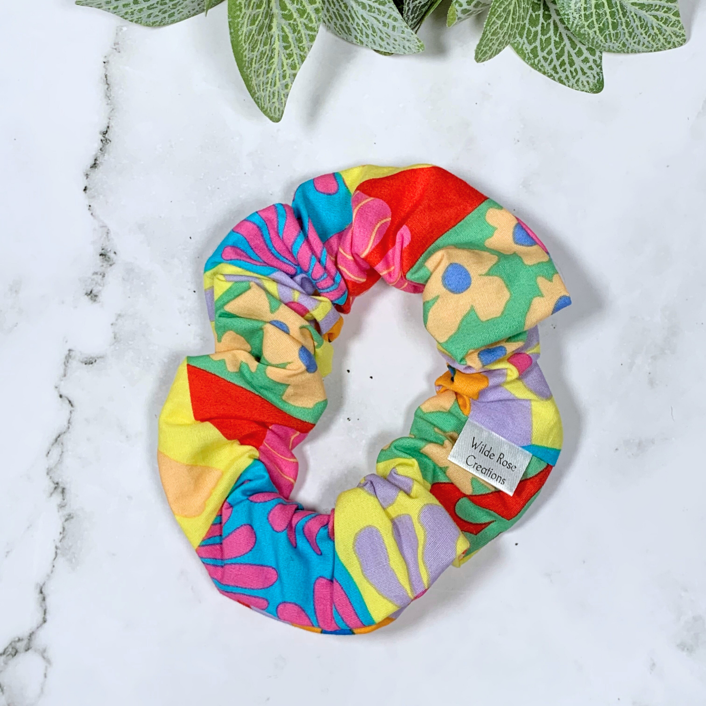 Abstract Floral Regular Scrunchie