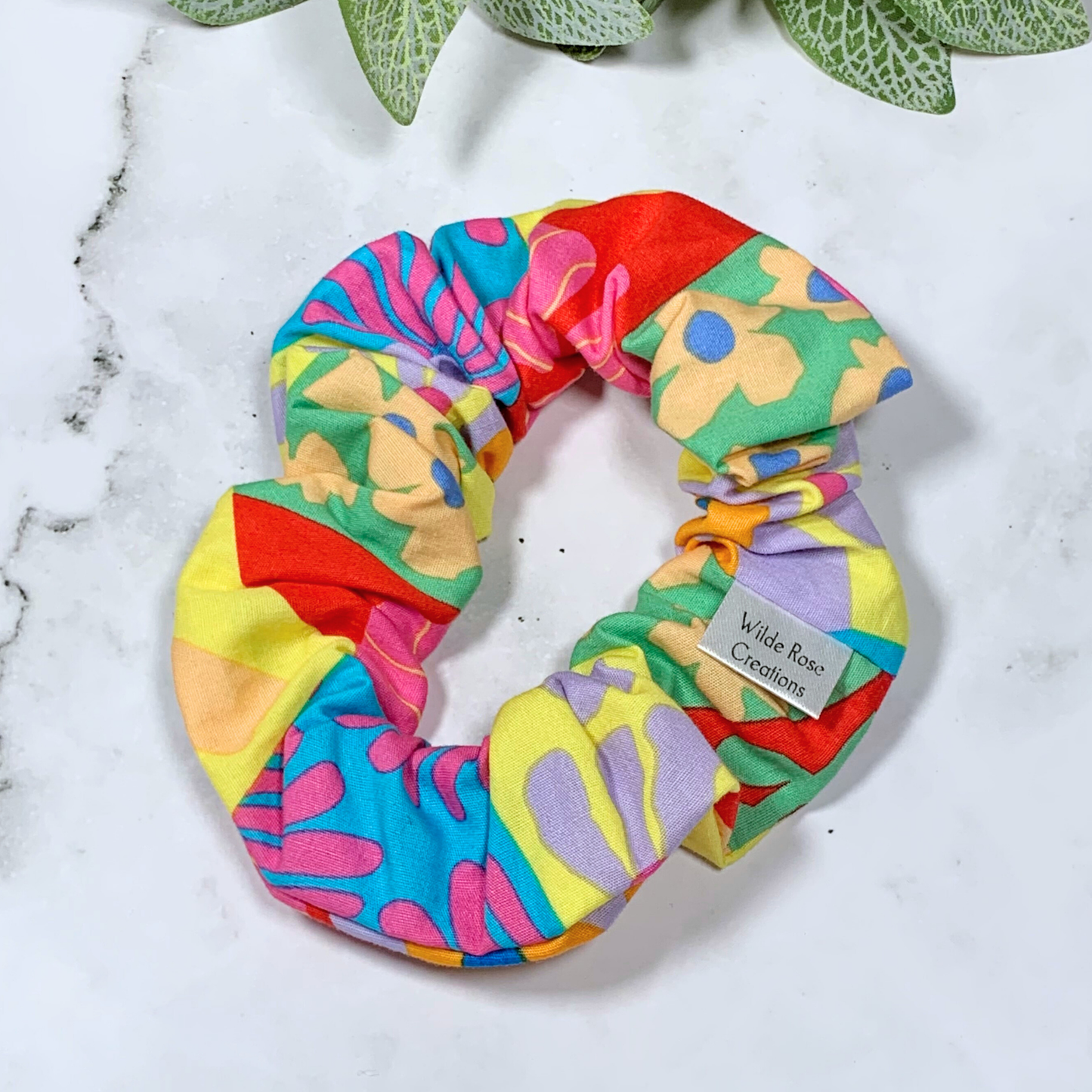 Abstract Floral Regular Scrunchie