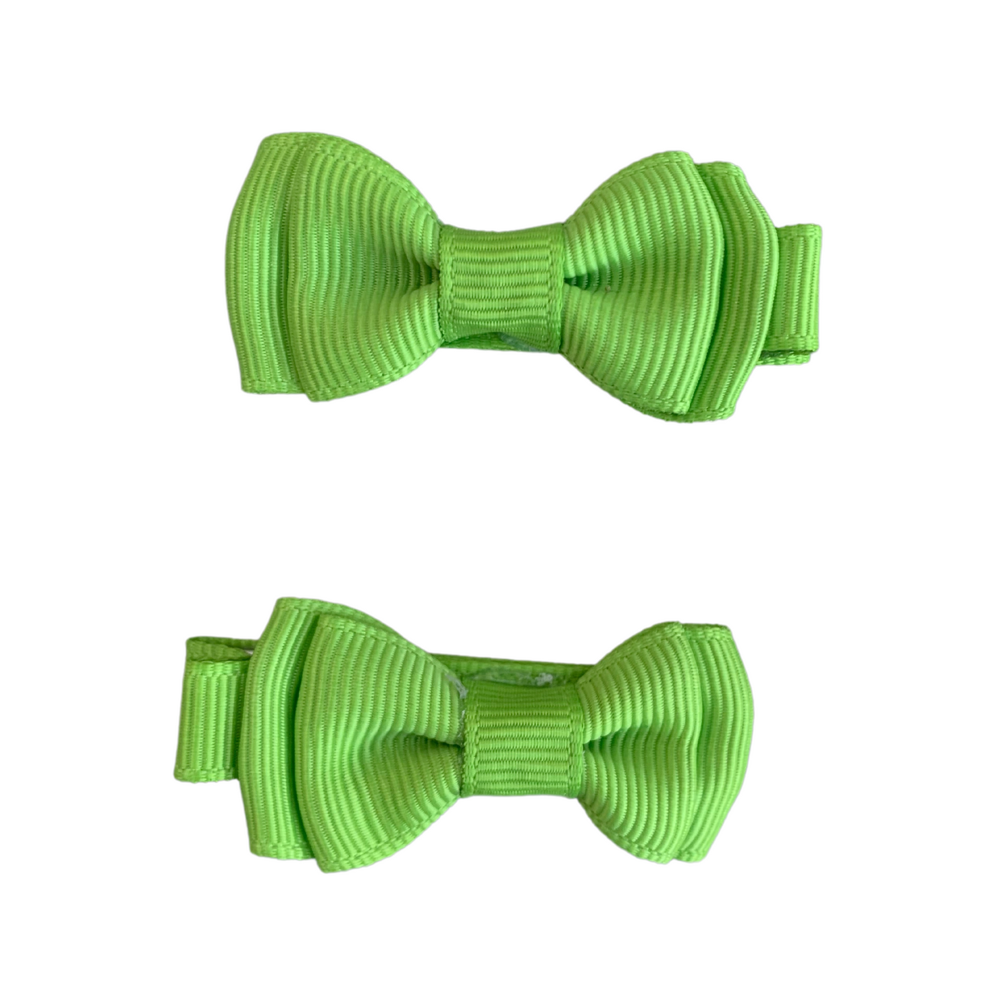 Apple Green Mini Layered Bow Hair Clips - 2pk