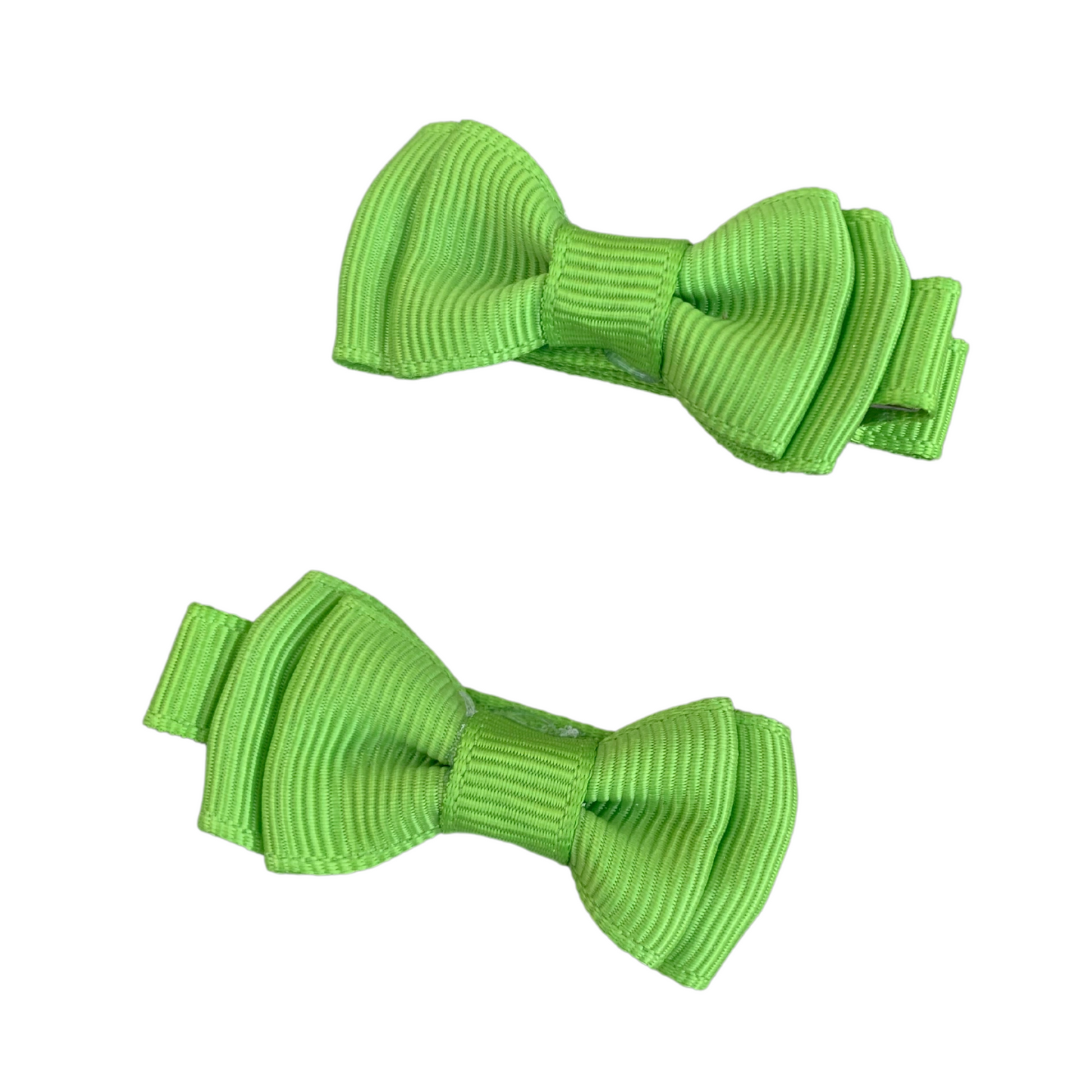 Apple Green Mini Layered Bow Hair Clips - 2pk