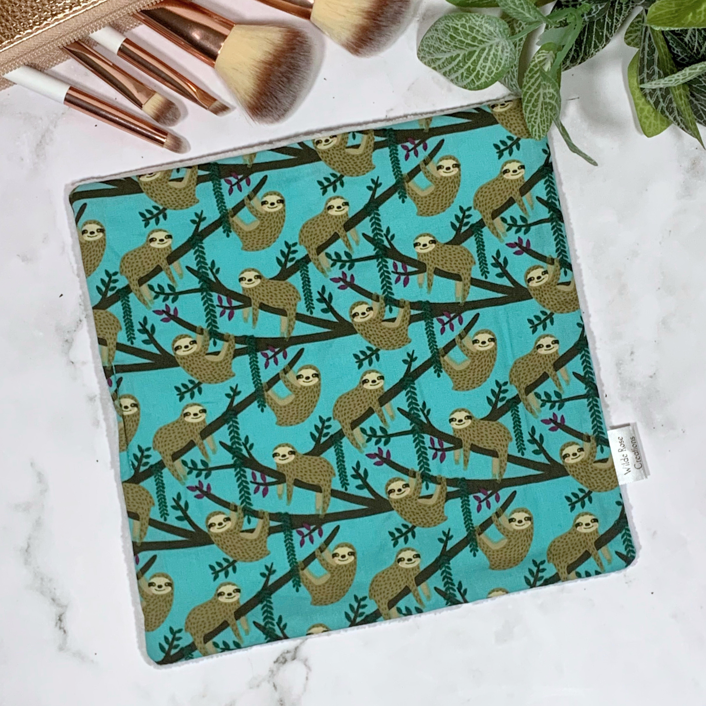 Aqua Sloths Face Washer