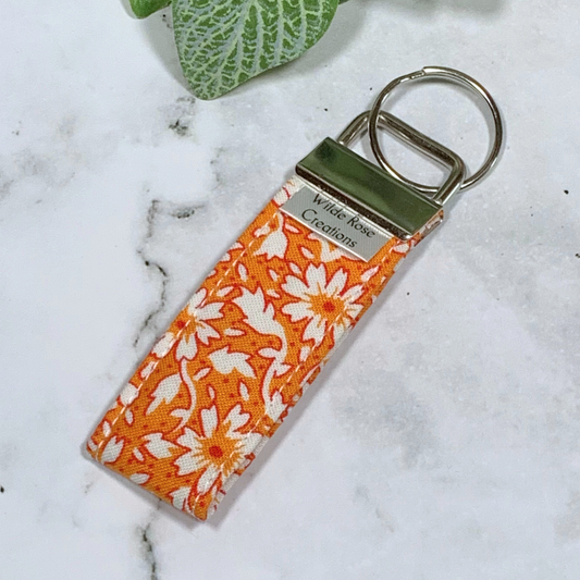 Autumn Orange Fabric Keyring