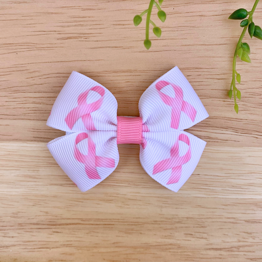 Breast Cancer Awareness Double Bow Hair Clip