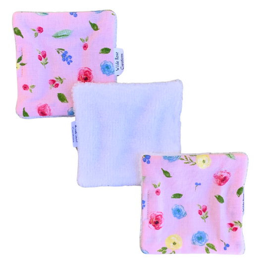 Baby Pink Floral Makeup Wipes - 3pk