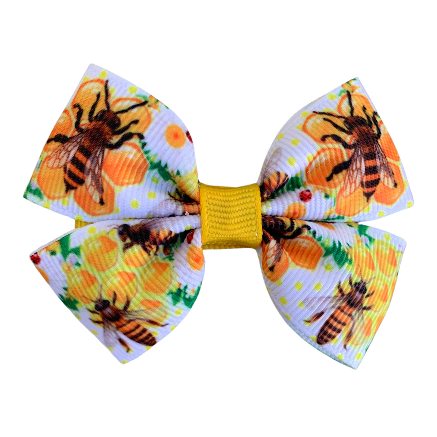 Bee Print Double Bow Hair Clip