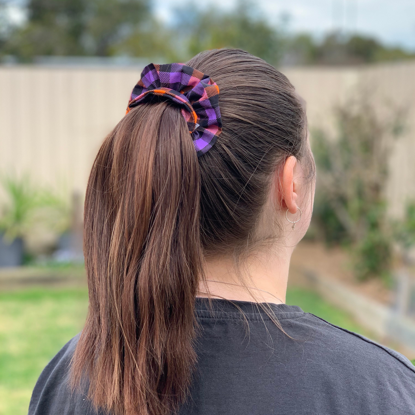 Halloween Check Scrunchie