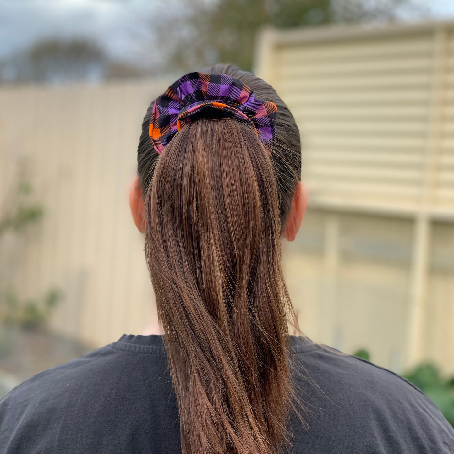 Halloween Check Scrunchie