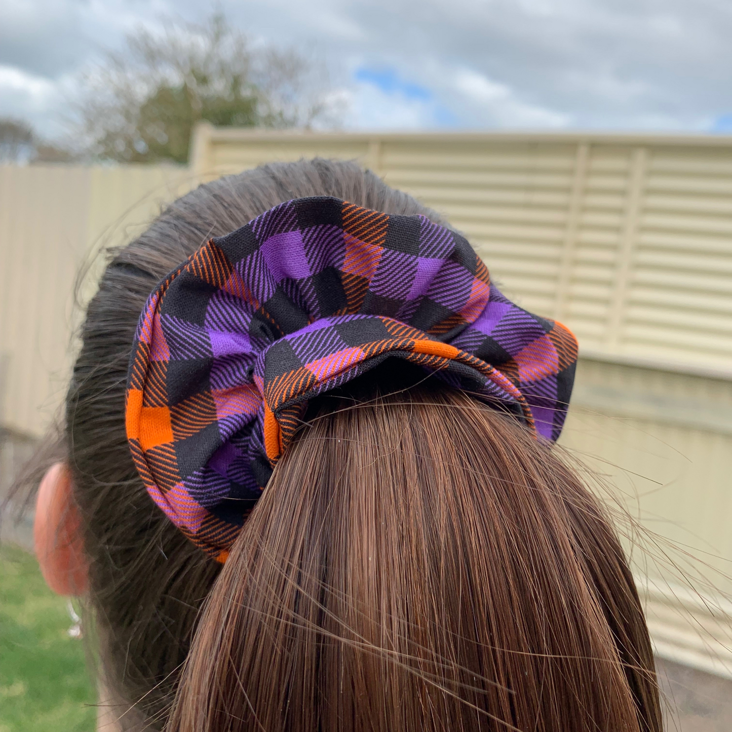 Halloween Check Scrunchie