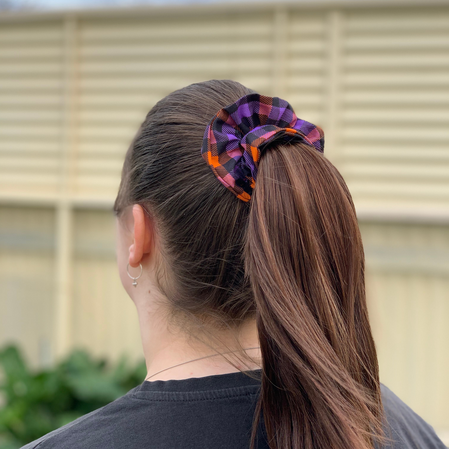 Halloween Check Scrunchie