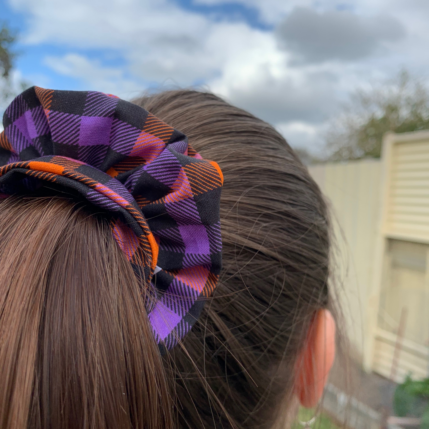 Halloween Check Scrunchie