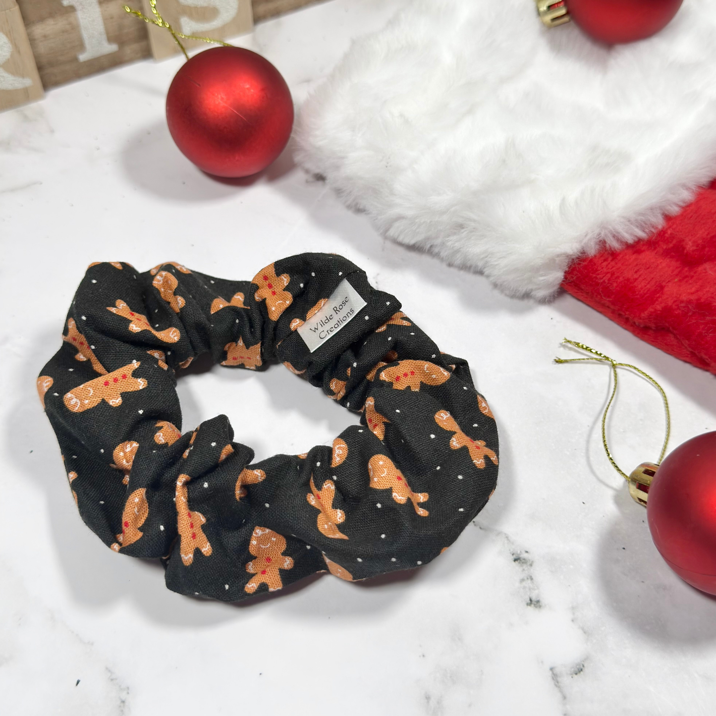 Black Gingerbread Man Regular Scrunchie