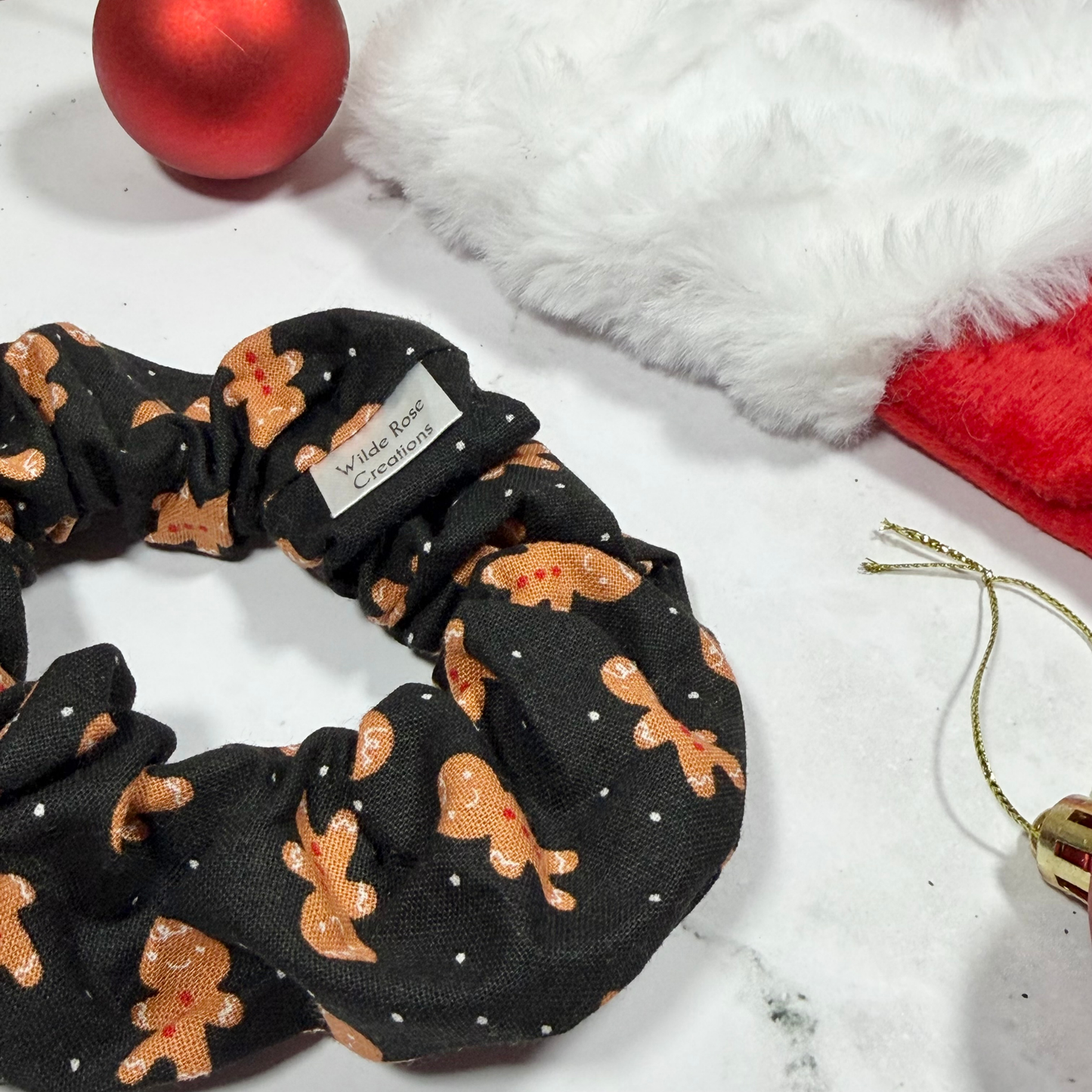 Black Gingerbread Man Regular Scrunchie