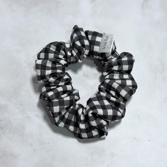Black Gingham Petite Scrunchie