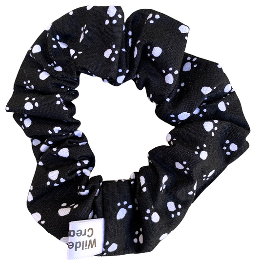 Black Paw Print Scrunchie