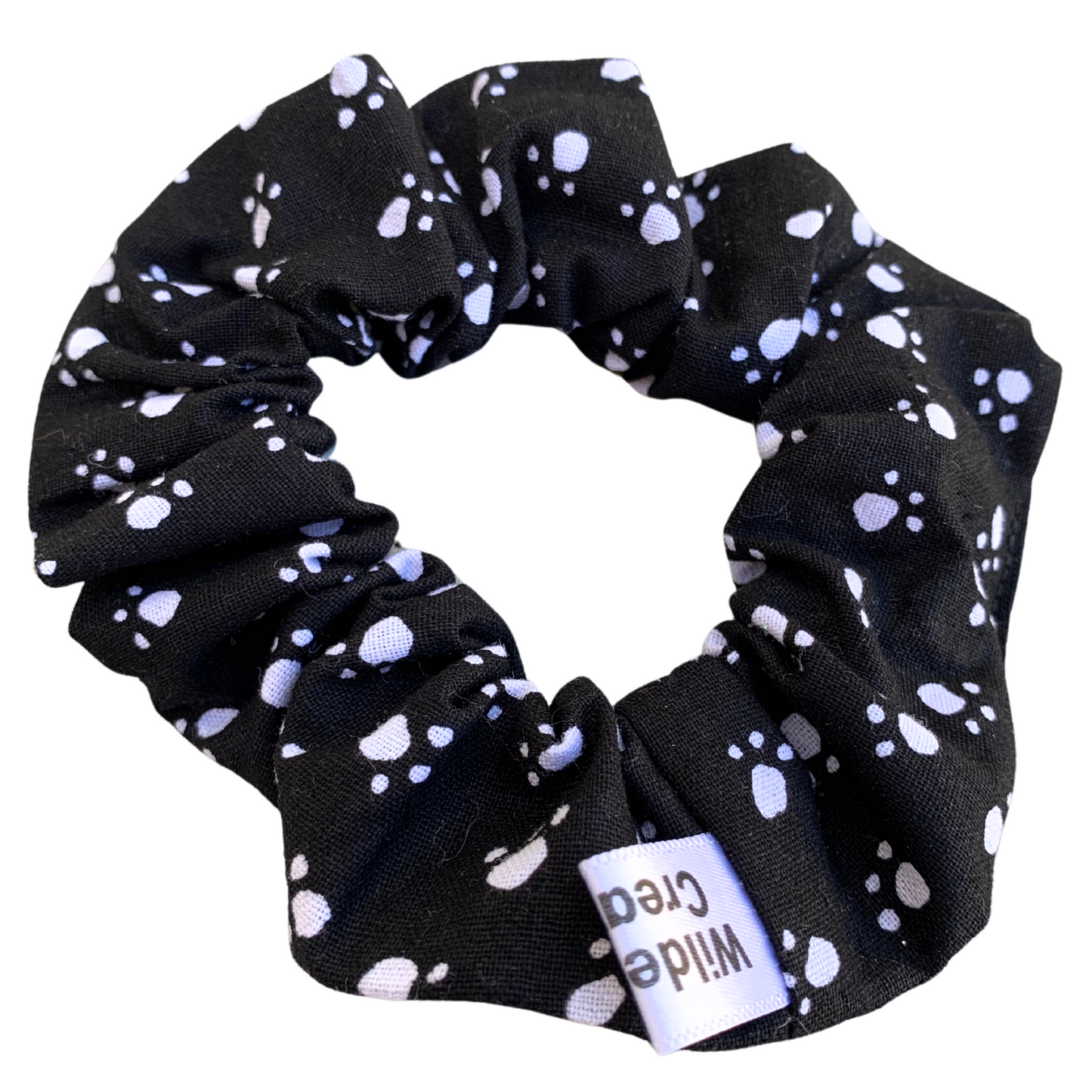 Black Paw Print Scrunchie