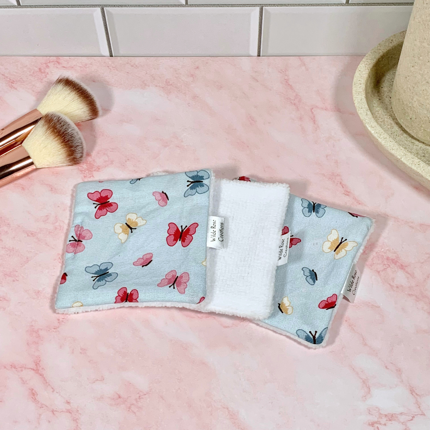 Blue Butterly Makeup Wipes 3pk