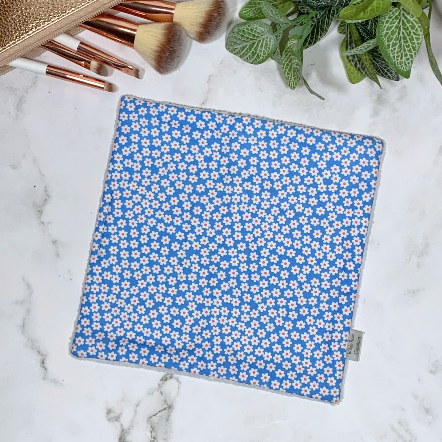 Blue Floral Face Washer