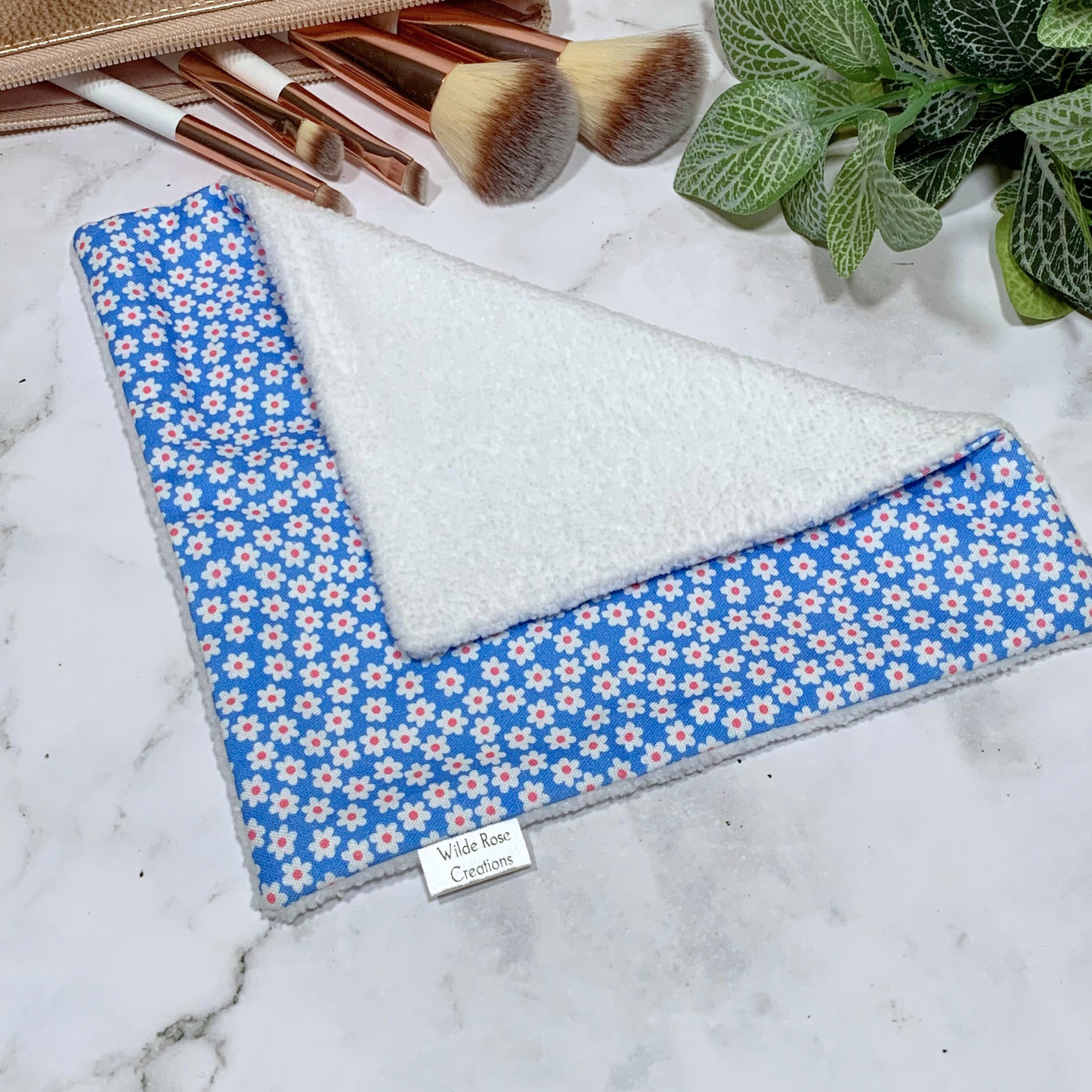 Blue Floral Face Washer