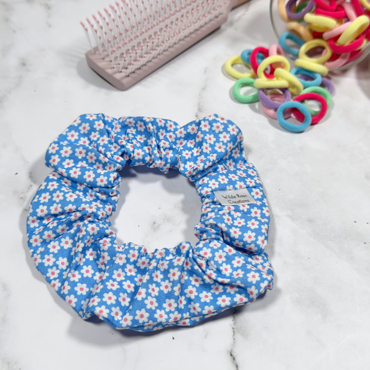 Blue Floral Regular Scrunchie