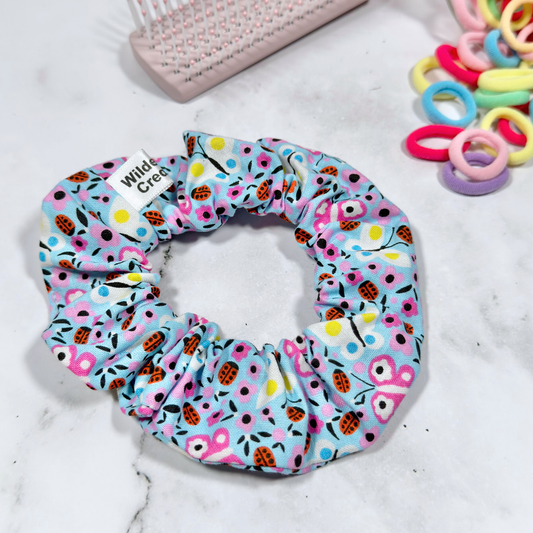 Blue Ladybug & Butterflies Regular Scrunchie