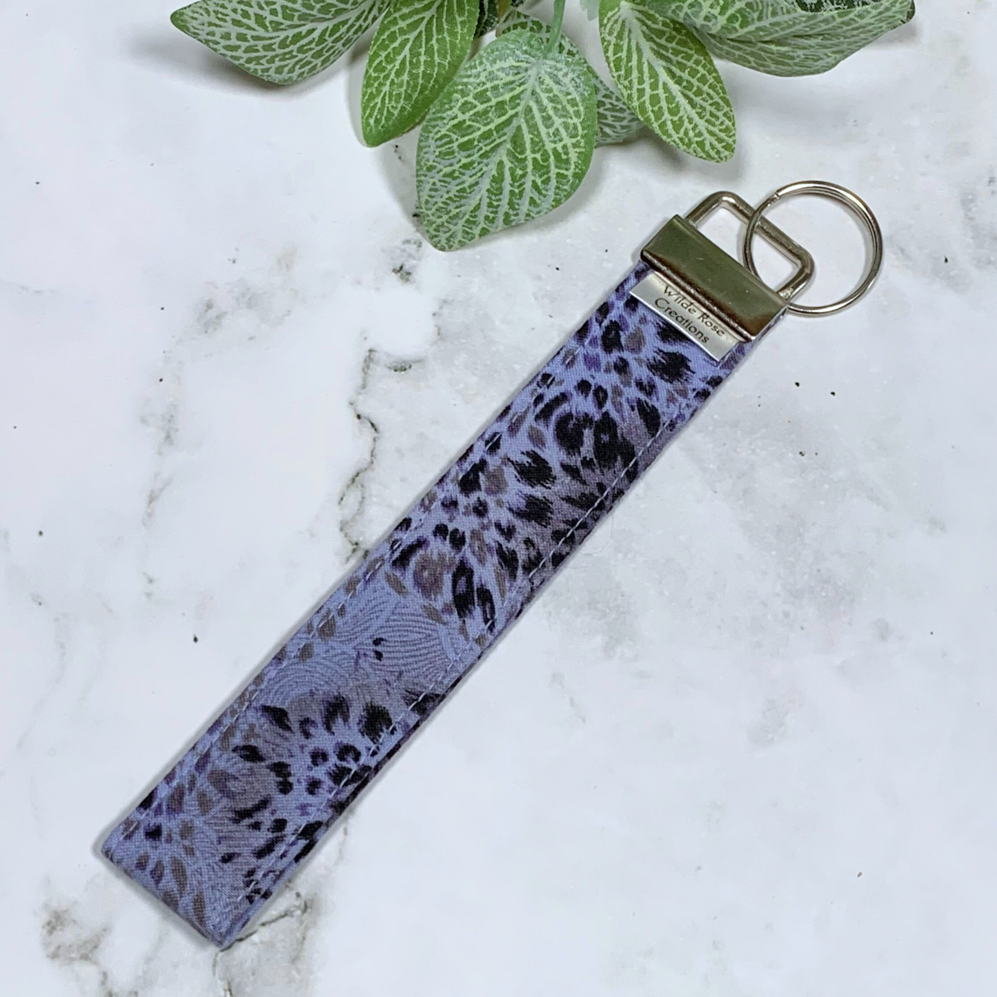 Blue Leopard Print Wristlet
