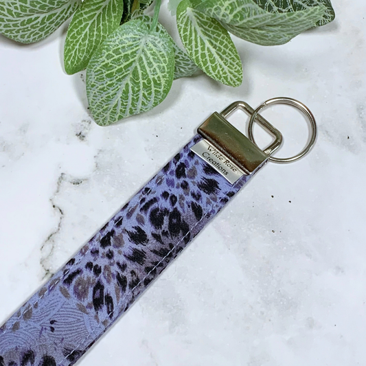 Blue Leopard Print Wristlet