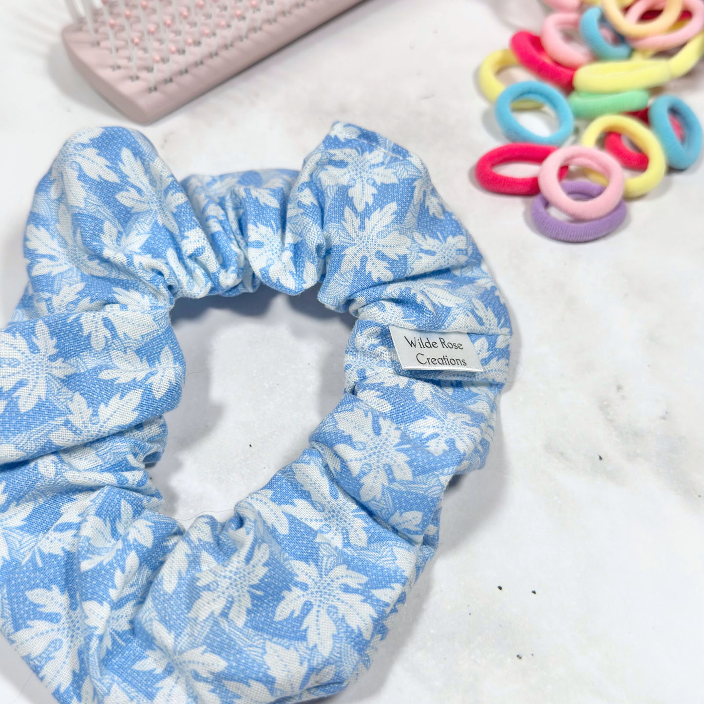 Blue Maple Leaf Regular Scrunchie