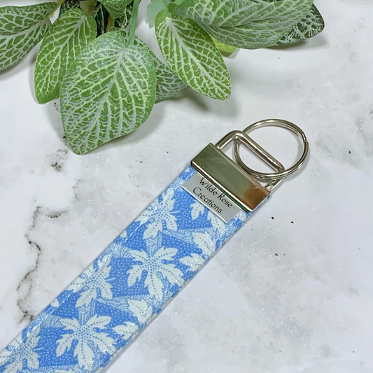 Blue Maple Leaves Wristlet