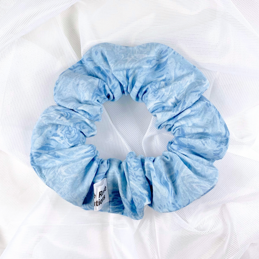 Blue Marble Print Scrunchie