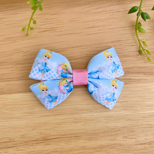 Blue Princess Double Bow Hair Clip