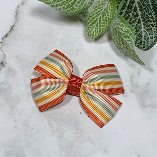 Boho Stripes Small Bow Hair Clip