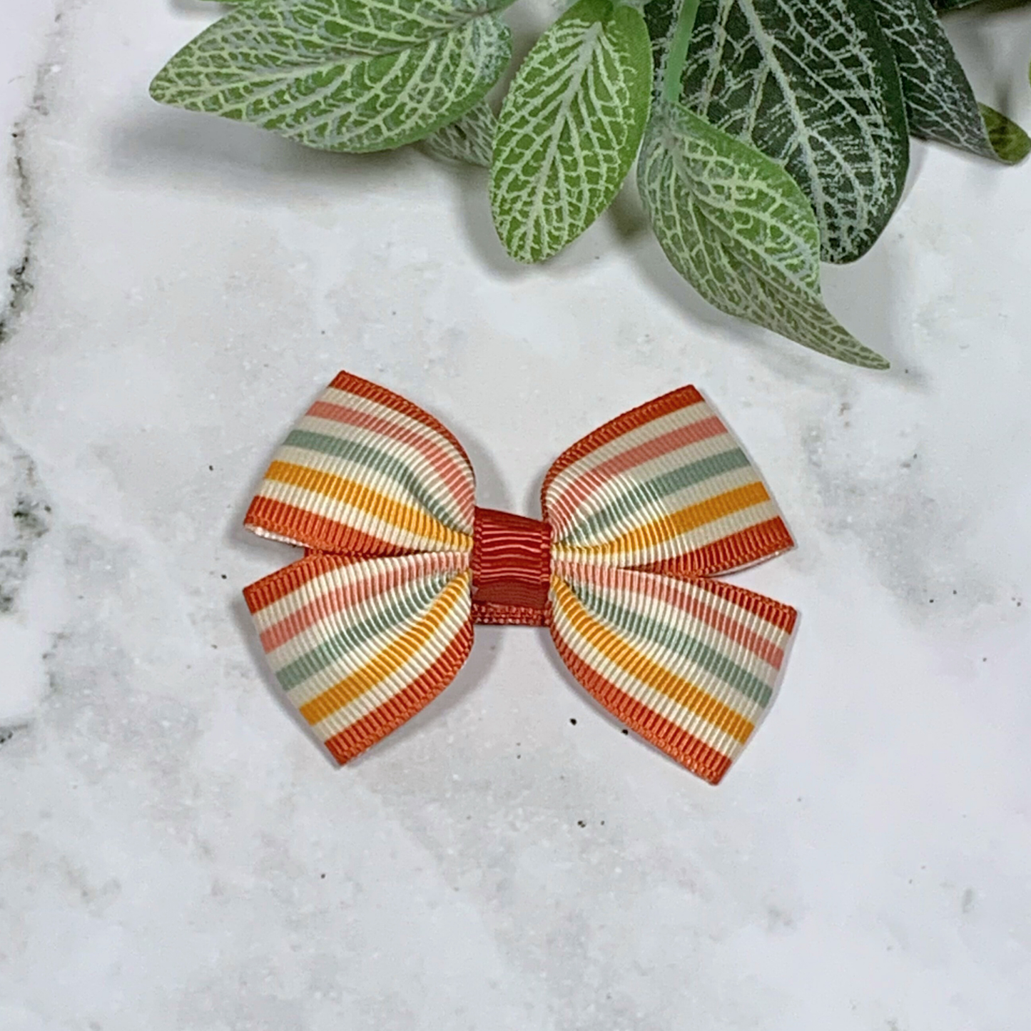 Boho Stripes Small Bow Hair Clip