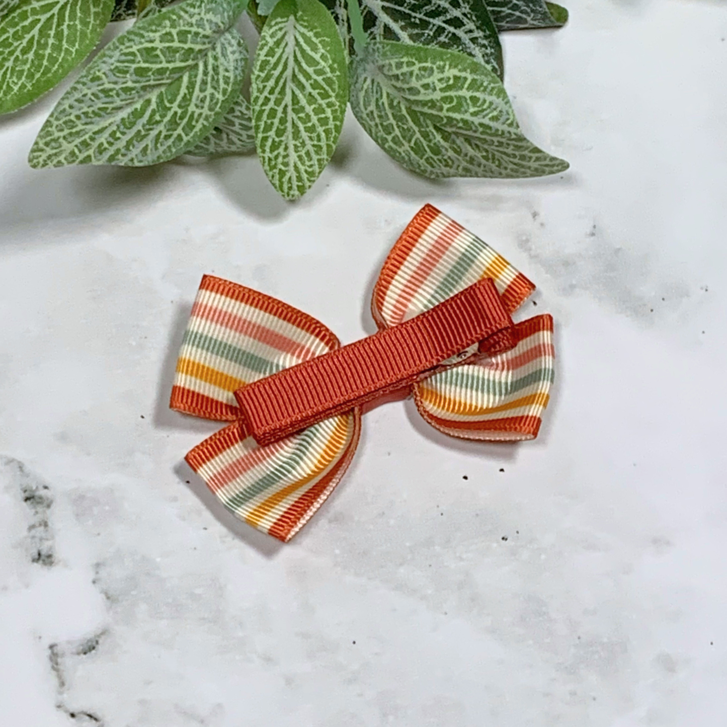 Boho Stripes Small Bow Hair Clip