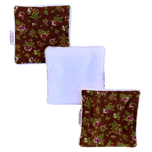 Brown Floral Makeup Wipes - 3pk