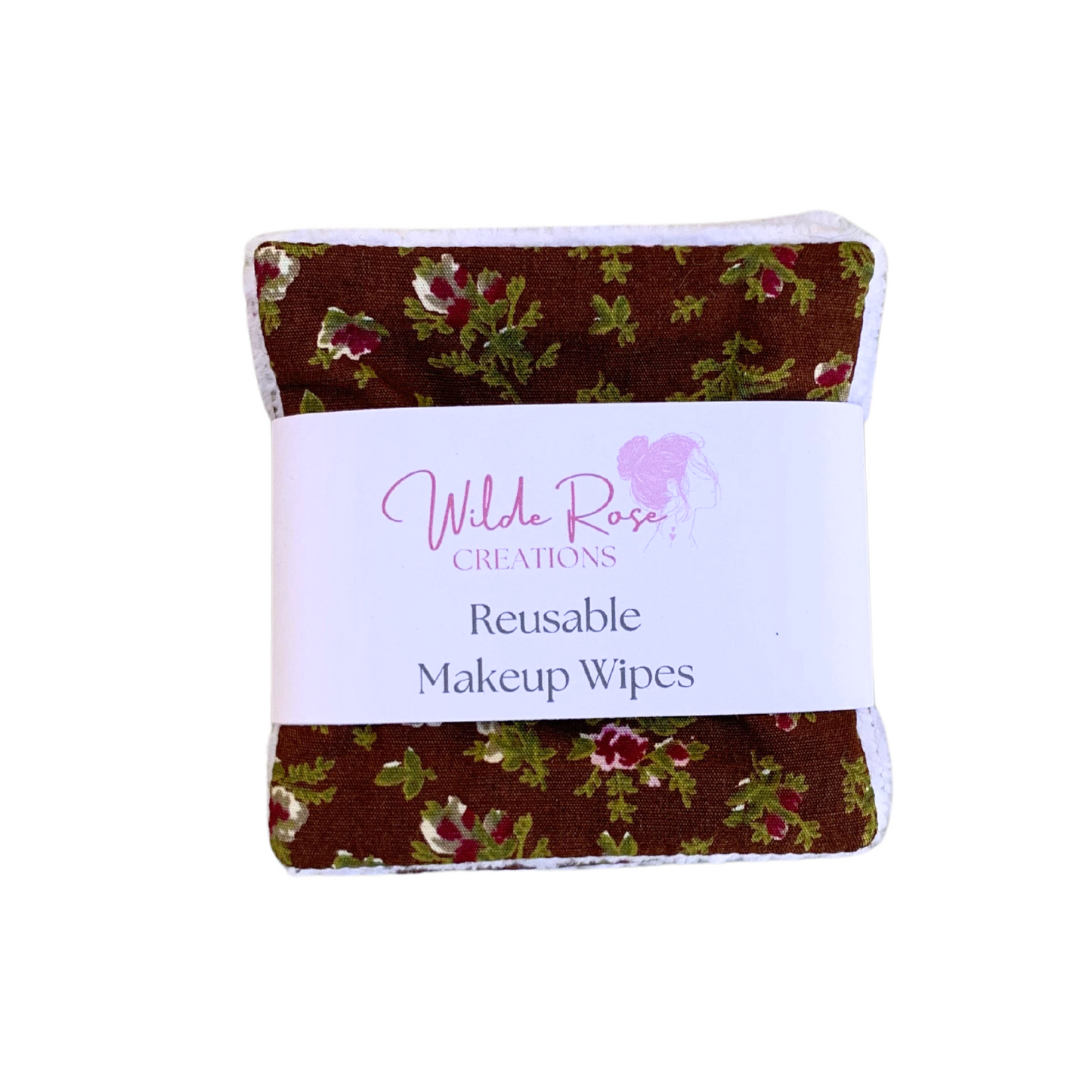 Brown Floral Makeup Wipes - 3pk