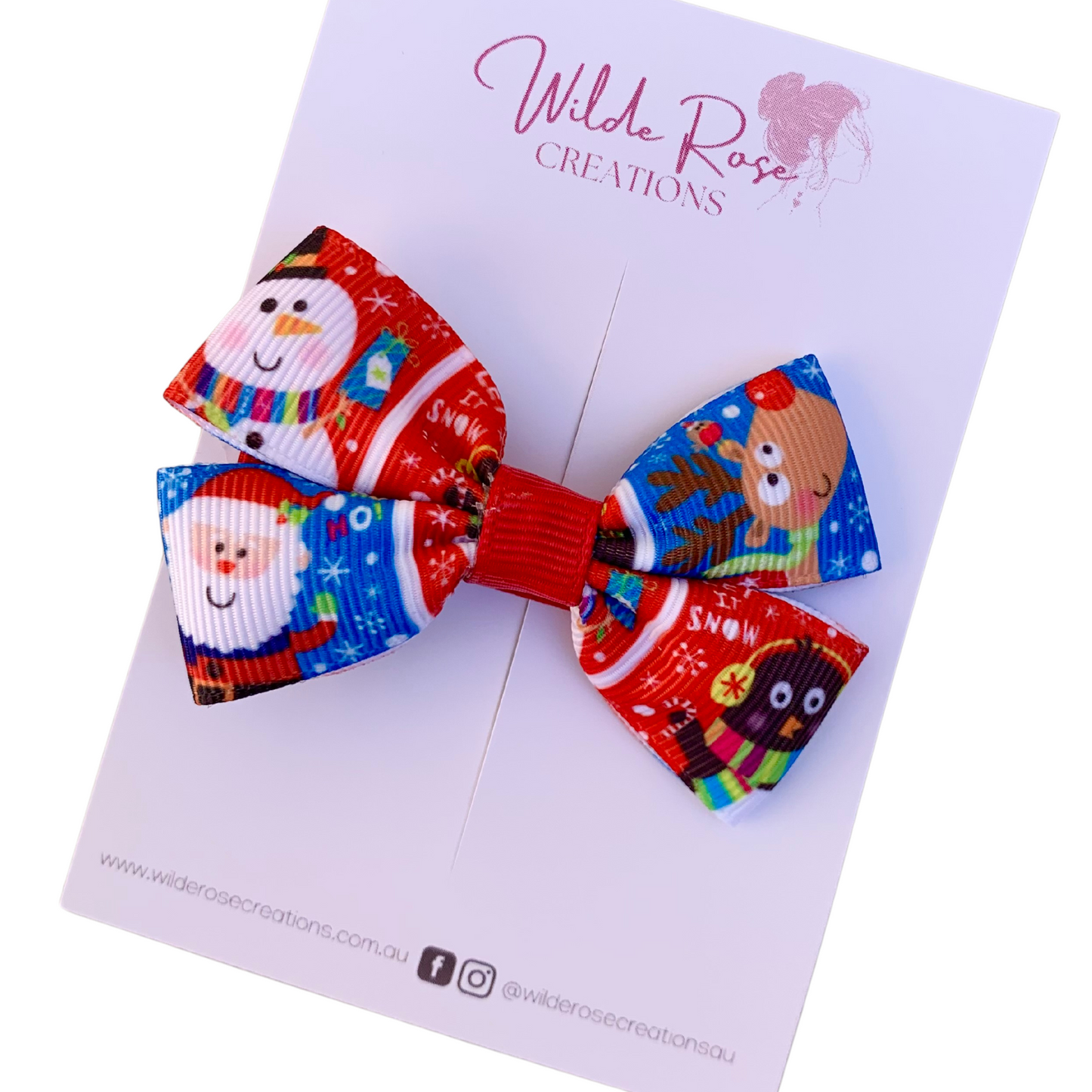 Christmas Double Bow Hair Clip