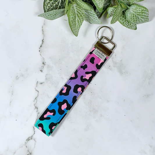 Colourful Leopard Print Wristlet