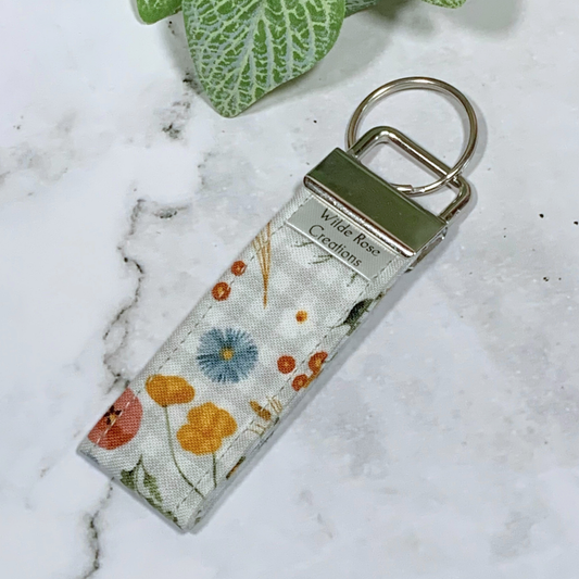 Country Check Fabric Keyring