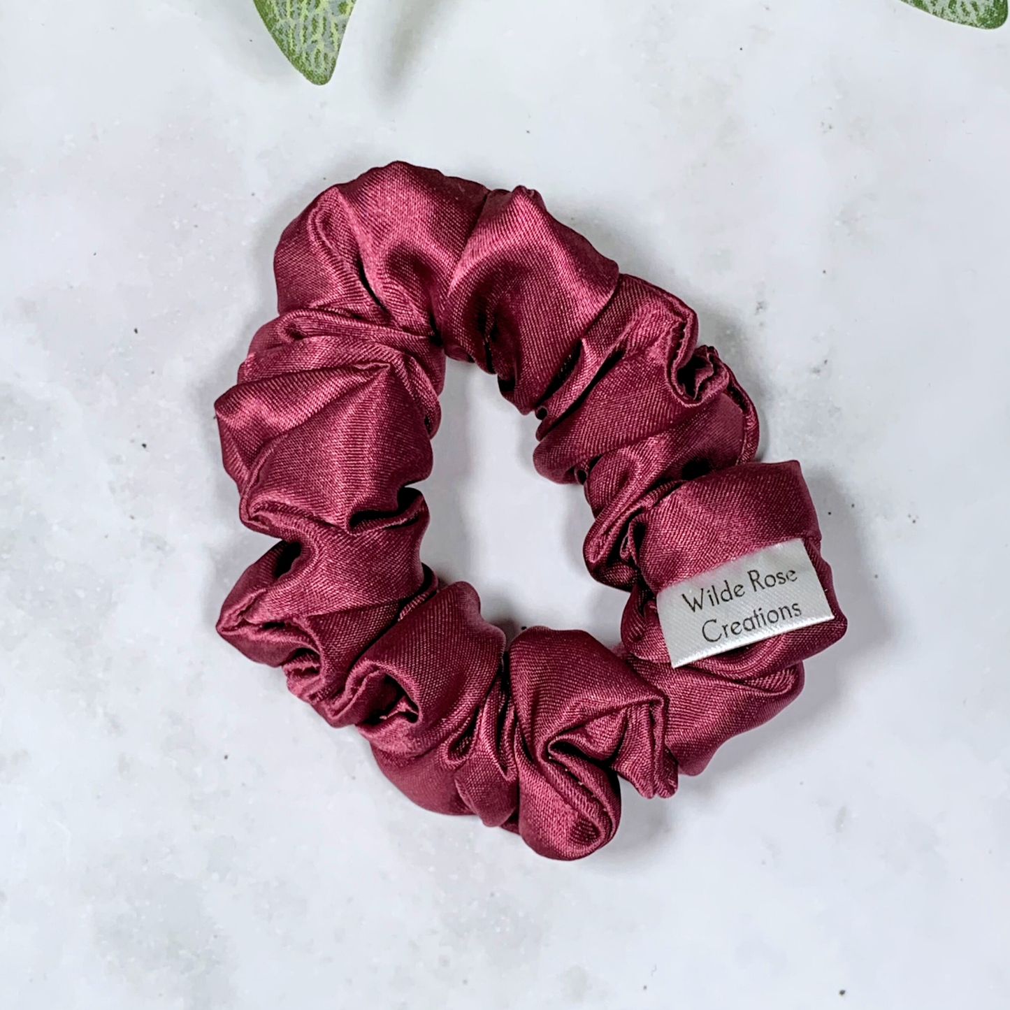 Cranberry Satin Petite Scrunchie