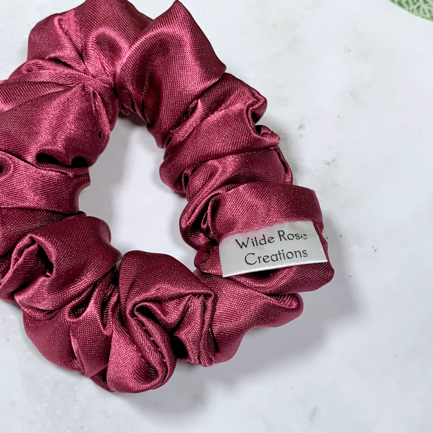 Cranberry Satin Petite Scrunchie
