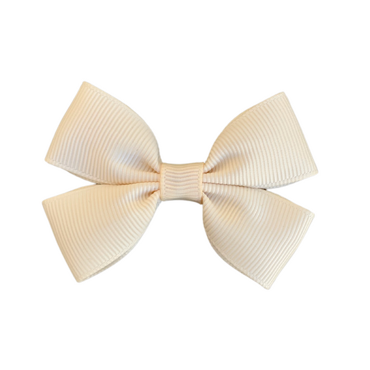 Cream Double Bow Hair Clip