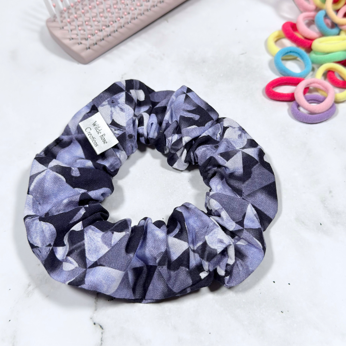 Deep Purple Print Regular Scrunchie
