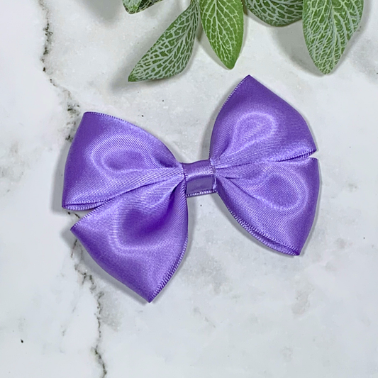 Delphinium Satin Medium Bow Hair Clip