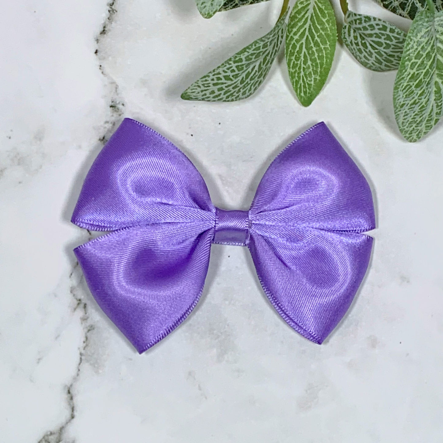 Delphinium Satin Medium Bow Hair Clip