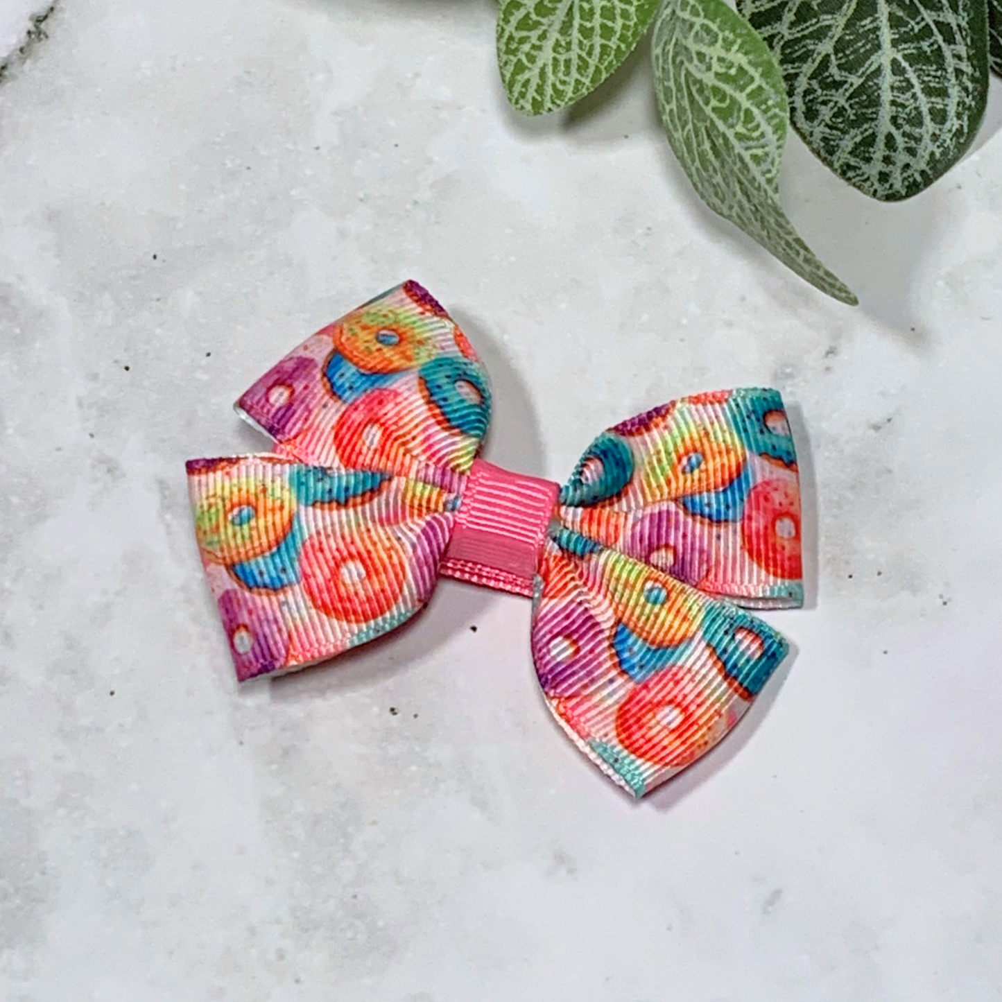 Donuts Small Bow Hair Clip