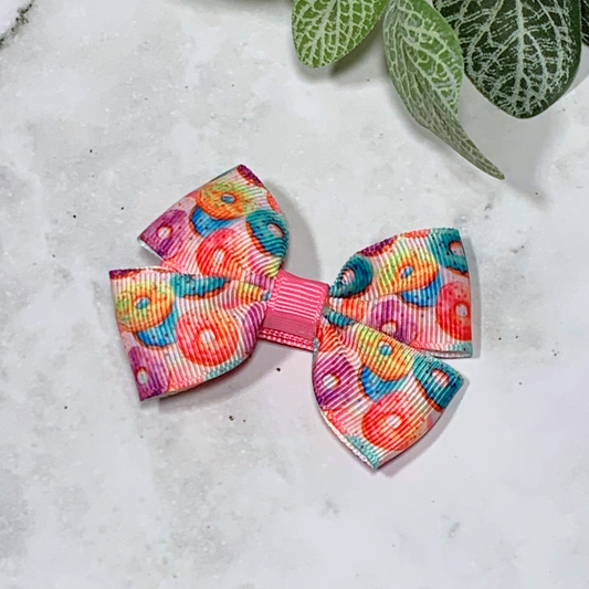 Donuts Small Bow Hair Clip