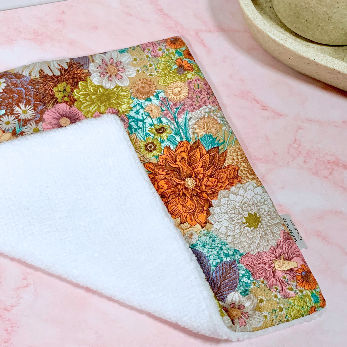 Earthy Floral Face Washer