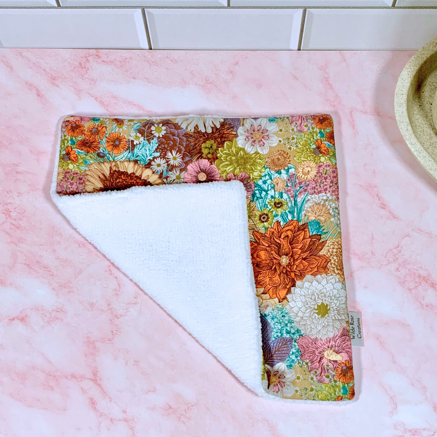 Earthy Floral Face Washer