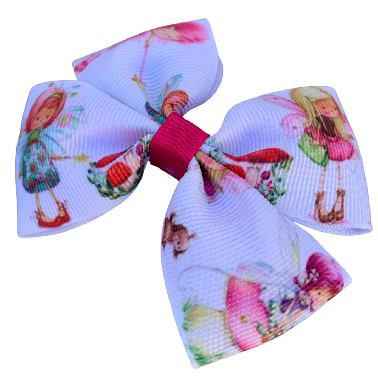 Fairies Print Medium Double Bow Hair Clip